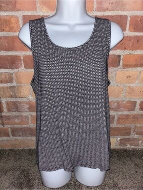J Jill Black and White Geometric Tank Top Petite Size L